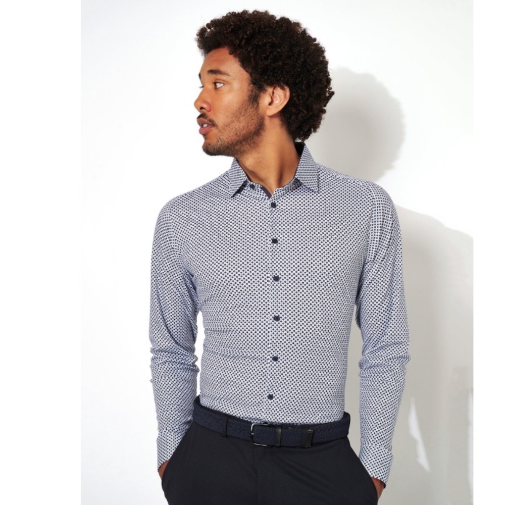 DESOTO Casual Kent Monochrome Geometric Shirt - Picture 2 of 11